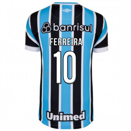Kandiny Enfant Maillot Ferreira #10 Bleu Tenues Domicile 2023/24 T-Shirt