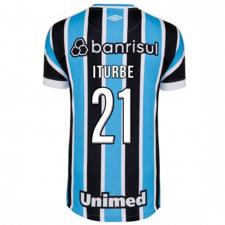 Kandiny Enfant Maillot Juan Iturbe #21 Bleu Tenues Domicile 2023/24 T-Shirt