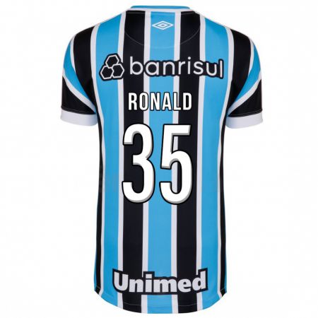 Kandiny Enfant Maillot Ronald #35 Bleu Tenues Domicile 2023/24 T-Shirt