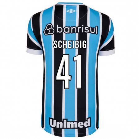 Kandiny Enfant Maillot Felipe Scheibig #41 Bleu Tenues Domicile 2023/24 T-Shirt