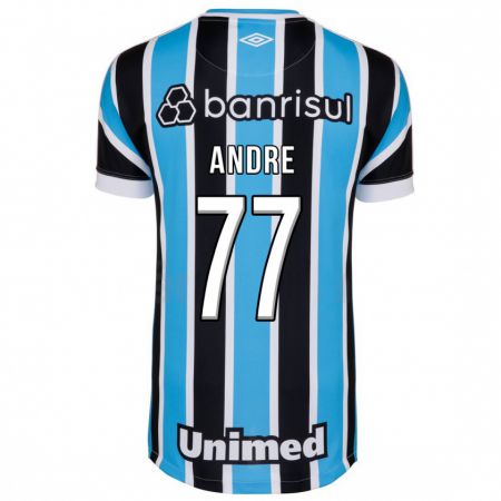 Kandiny Enfant Maillot André #77 Bleu Tenues Domicile 2023/24 T-Shirt