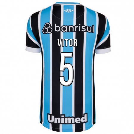 Kandiny Enfant Maillot João Vitor #5 Bleu Tenues Domicile 2023/24 T-Shirt