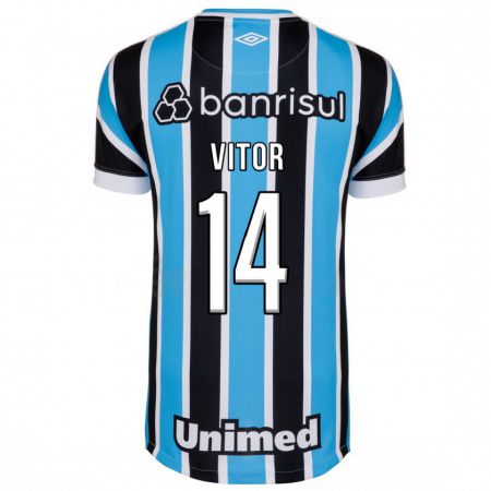 Kandiny Enfant Maillot João Vitor #14 Bleu Tenues Domicile 2023/24 T-Shirt