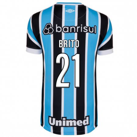 Kandiny Enfant Maillot Brito #21 Bleu Tenues Domicile 2023/24 T-Shirt