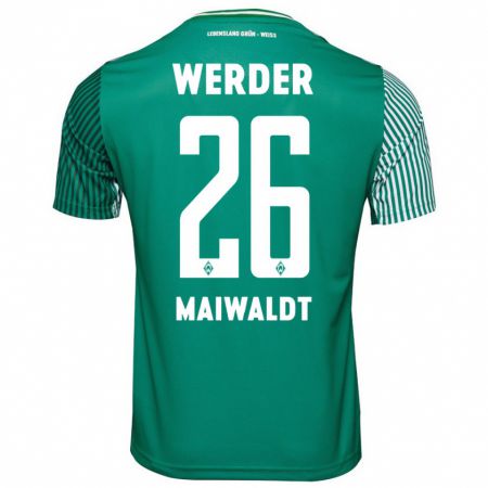 Kandiny Enfant Maillot Julius Maiwaldt #26 Vert Tenues Domicile 2023/24 T-Shirt