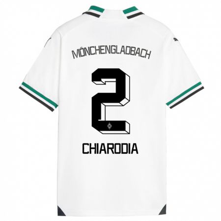 Kandiny Enfant Maillot Fabio Chiarodia #2 Blanc Vert Tenues Domicile 2023/24 T-Shirt