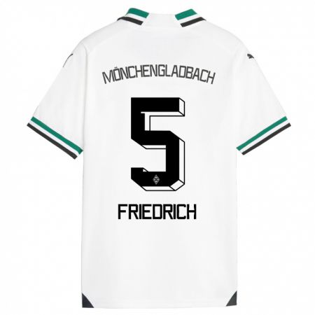 Kandiny Enfant Maillot Marvin Friedrich #5 Blanc Vert Tenues Domicile 2023/24 T-Shirt