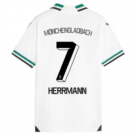 Kandiny Enfant Maillot Patrick Herrmann #7 Blanc Vert Tenues Domicile 2023/24 T-Shirt