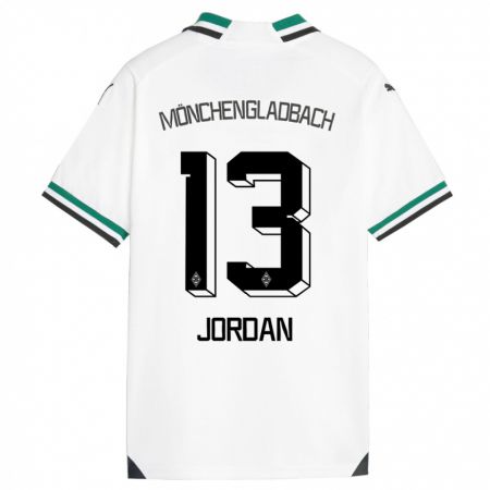 Kandiny Enfant Maillot Jordan #13 Blanc Vert Tenues Domicile 2023/24 T-Shirt