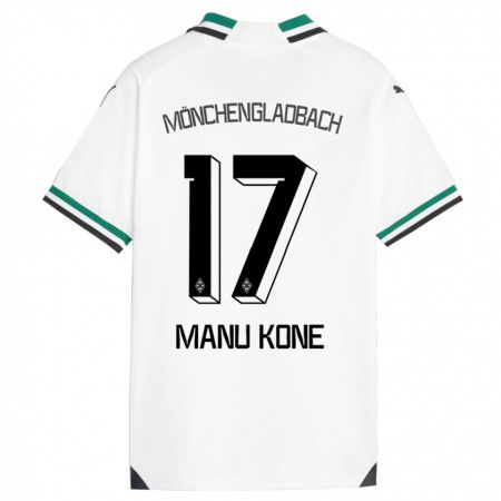 Kandiny Enfant Maillot Manu Koné #17 Blanc Vert Tenues Domicile 2023/24 T-Shirt