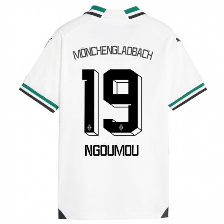 Kandiny Enfant Maillot Nathan Ngoumou #19 Blanc Vert Tenues Domicile 2023/24 T-Shirt