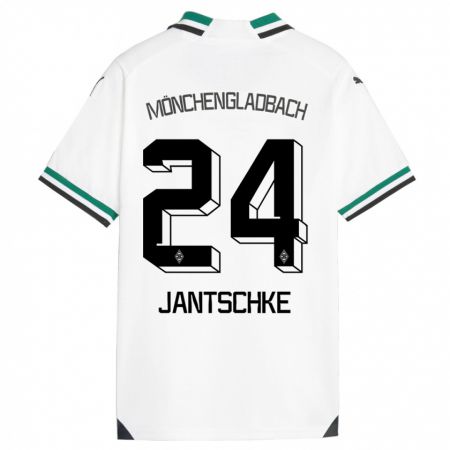 Kandiny Enfant Maillot Tony Jantschke #24 Blanc Vert Tenues Domicile 2023/24 T-Shirt