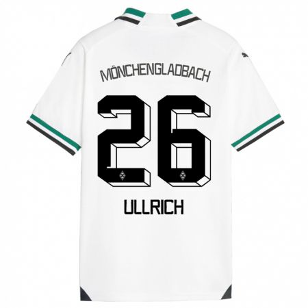Kandiny Enfant Maillot Lukas Ullrich #26 Blanc Vert Tenues Domicile 2023/24 T-Shirt