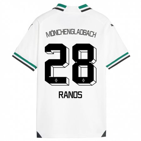 Kandiny Enfant Maillot Grant-Leon Ranos #28 Blanc Vert Tenues Domicile 2023/24 T-Shirt