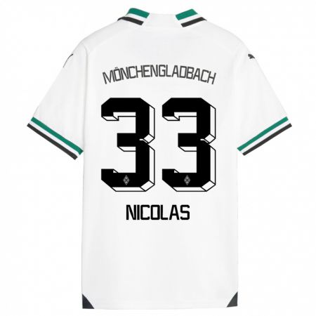 Kandiny Enfant Maillot Moritz Nicolas #33 Blanc Vert Tenues Domicile 2023/24 T-Shirt
