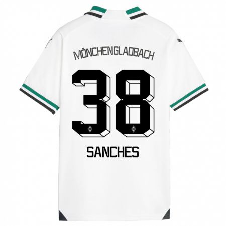 Kandiny Enfant Maillot Yvandro Borges Sanches #38 Blanc Vert Tenues Domicile 2023/24 T-Shirt