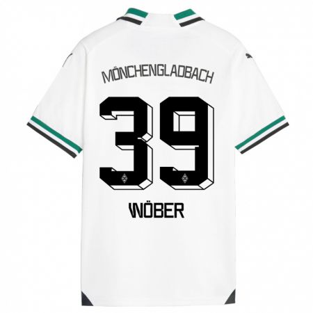 Kandiny Enfant Maillot Maximilian Wöber #39 Blanc Vert Tenues Domicile 2023/24 T-Shirt