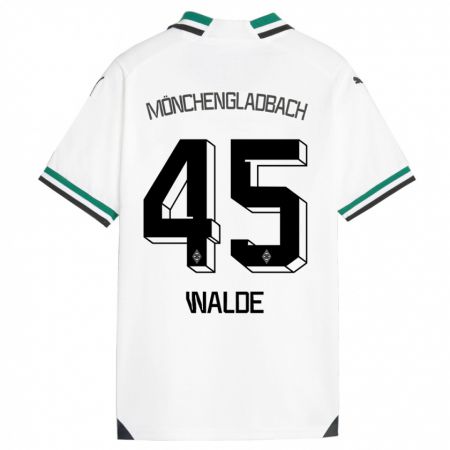 Kandiny Enfant Maillot Simon Walde #45 Blanc Vert Tenues Domicile 2023/24 T-Shirt