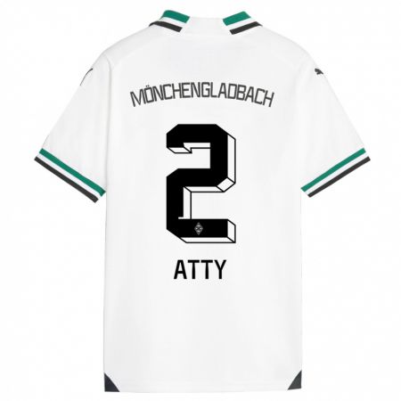 Kandiny Enfant Maillot Yassir Atty #2 Blanc Vert Tenues Domicile 2023/24 T-Shirt