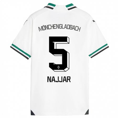 Kandiny Enfant Maillot Jamil Najjar #5 Blanc Vert Tenues Domicile 2023/24 T-Shirt