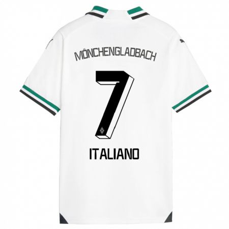 Kandiny Enfant Maillot Jacob Italiano #7 Blanc Vert Tenues Domicile 2023/24 T-Shirt
