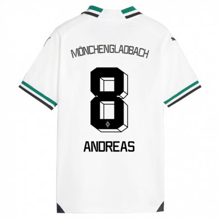 Kandiny Enfant Maillot Noah Andreas #8 Blanc Vert Tenues Domicile 2023/24 T-Shirt