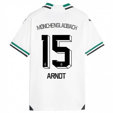 Kandiny Enfant Maillot Leo Arndt #15 Blanc Vert Tenues Domicile 2023/24 T-Shirt
