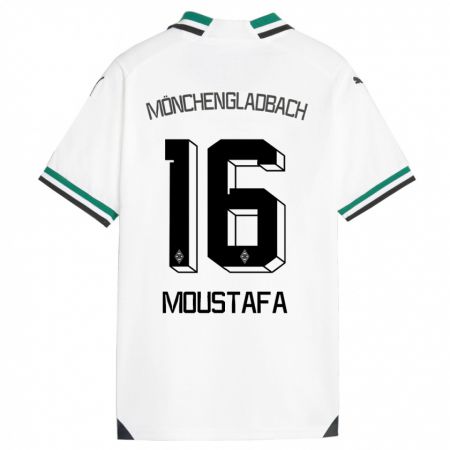 Kandiny Enfant Maillot Moustafa Ashraf Moustafa #16 Blanc Vert Tenues Domicile 2023/24 T-Shirt