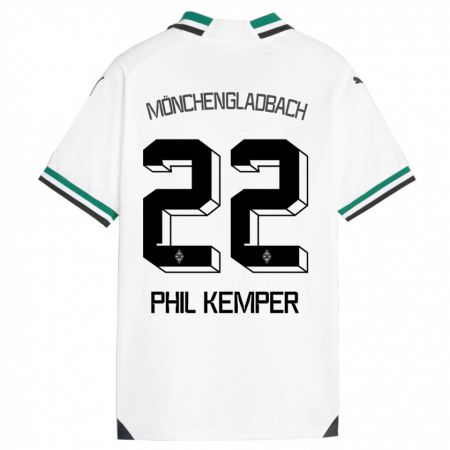 Kandiny Enfant Maillot Phil Kemper #22 Blanc Vert Tenues Domicile 2023/24 T-Shirt