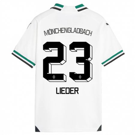 Kandiny Enfant Maillot Michel Lieder #23 Blanc Vert Tenues Domicile 2023/24 T-Shirt