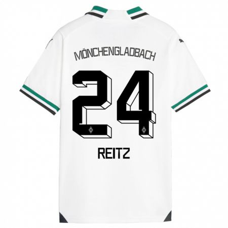 Kandiny Enfant Maillot Tony Reitz #24 Blanc Vert Tenues Domicile 2023/24 T-Shirt