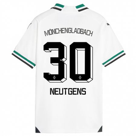Kandiny Enfant Maillot Maximilian Neutgens #30 Blanc Vert Tenues Domicile 2023/24 T-Shirt