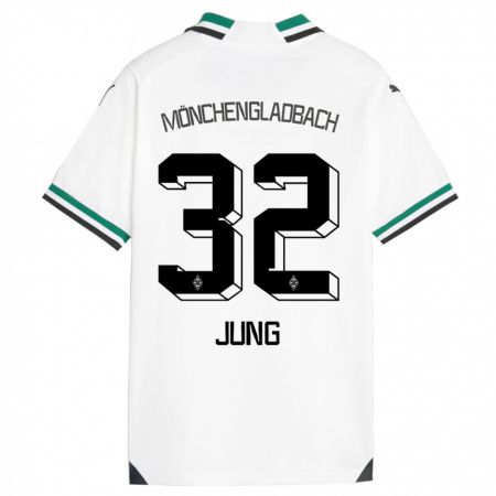 Kandiny Enfant Maillot In-Gyom Jung #32 Blanc Vert Tenues Domicile 2023/24 T-Shirt