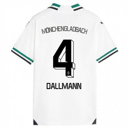 Kandiny Enfant Maillot Pauline Dallmann #4 Blanc Vert Tenues Domicile 2023/24 T-Shirt