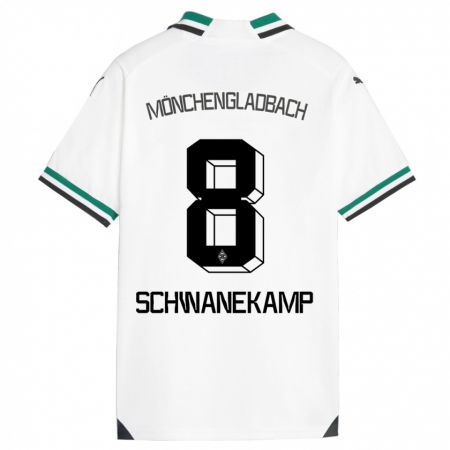 Kandiny Enfant Maillot Jana Schwanekamp #8 Blanc Vert Tenues Domicile 2023/24 T-Shirt