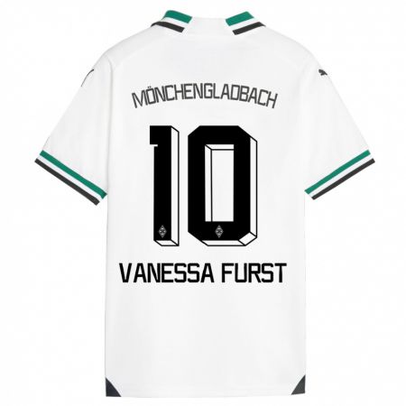 Kandiny Enfant Maillot Vanessa Fürst #10 Blanc Vert Tenues Domicile 2023/24 T-Shirt