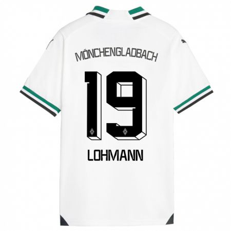 Kandiny Enfant Maillot Mona Lohmann #19 Blanc Vert Tenues Domicile 2023/24 T-Shirt