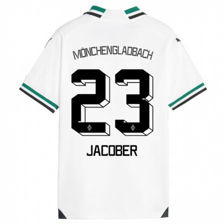 Kandiny Enfant Maillot Magdalena Jacober #23 Blanc Vert Tenues Domicile 2023/24 T-Shirt