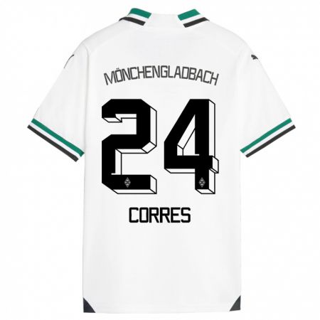 Kandiny Enfant Maillot Carolin Corres #24 Blanc Vert Tenues Domicile 2023/24 T-Shirt