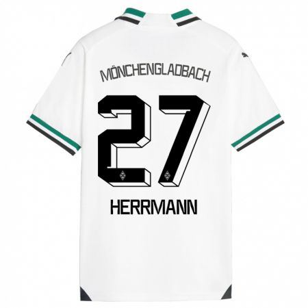 Kandiny Enfant Maillot Michelle Herrmann #27 Blanc Vert Tenues Domicile 2023/24 T-Shirt