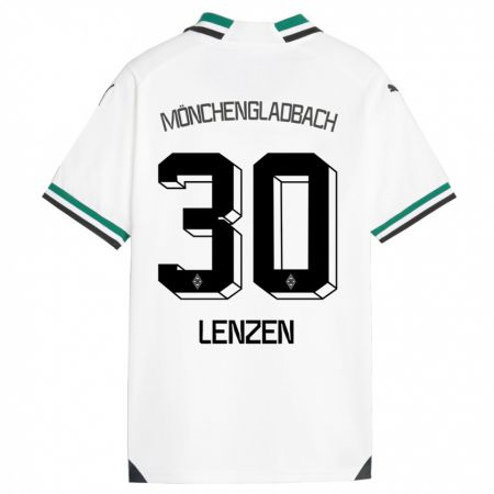 Kandiny Enfant Maillot Hannah Lenzen #30 Blanc Vert Tenues Domicile 2023/24 T-Shirt