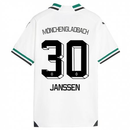 Kandiny Enfant Maillot Annalena Janssen #30 Blanc Vert Tenues Domicile 2023/24 T-Shirt