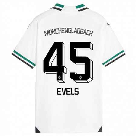 Kandiny Enfant Maillot Emily Evels #45 Blanc Vert Tenues Domicile 2023/24 T-Shirt