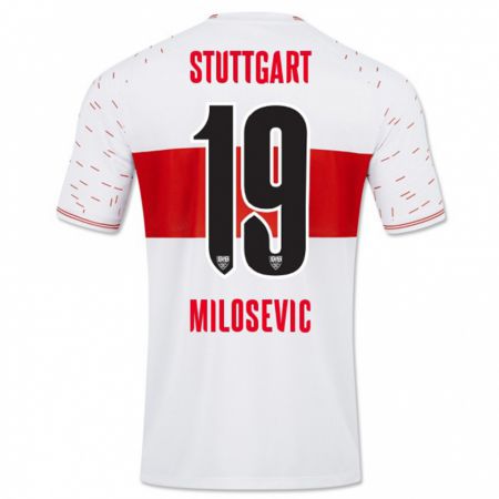 Kandiny Enfant Maillot Jovan Milosevic #19 Blanc Tenues Domicile 2023/24 T-Shirt