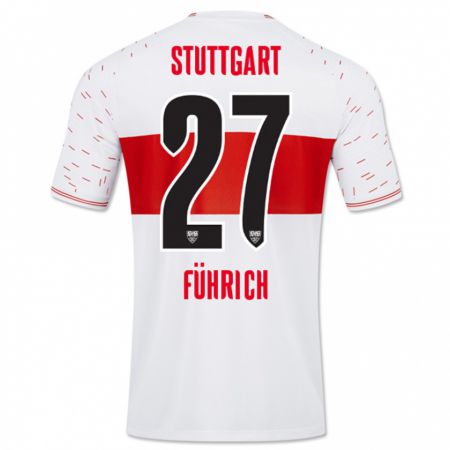 Kandiny Enfant Maillot Chris Führich #27 Blanc Tenues Domicile 2023/24 T-Shirt