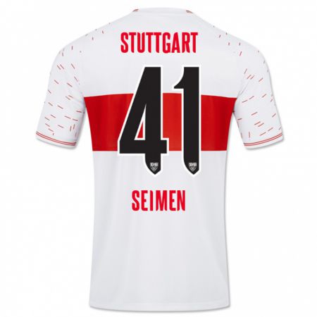 Kandiny Enfant Maillot Dennis Seimen #41 Blanc Tenues Domicile 2023/24 T-Shirt