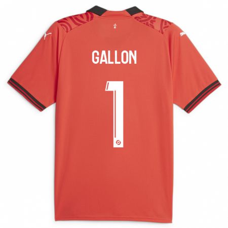 Kandiny Enfant Maillot Gauthier Gallon #1 Rouge Tenues Domicile 2023/24 T-Shirt