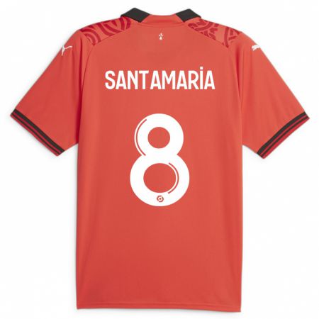 Kandiny Enfant Maillot Baptiste Santamaria #8 Rouge Tenues Domicile 2023/24 T-Shirt