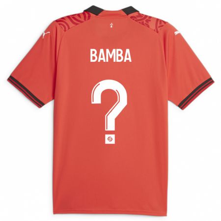 Kandiny Enfant Maillot Rayan Bamba #0 Rouge Tenues Domicile 2023/24 T-Shirt