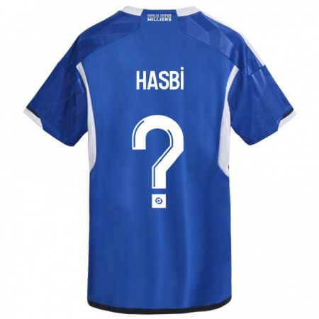 Kandiny Enfant Maillot Walid Hasbi #0 Bleu Tenues Domicile 2023/24 T-Shirt